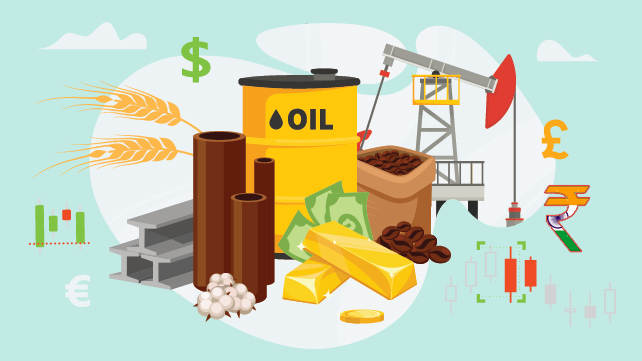 Commodities illustration showing modern city and infrastructure